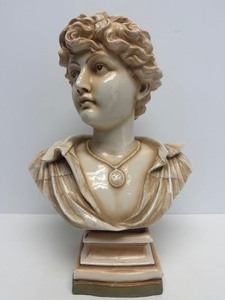 Outstanding Quality Early Antique Signed Royal Rudolstadt Porcelain Bust