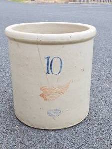 10 Gallon RED WING Stoneware Crock (Hairline)