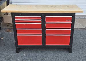 CRAFTSMAN Metal Workbench wDrawers &amp Some Tools