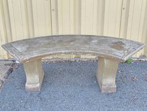 Heavy Solid ConcreteCement Curved 3-Piece Bench