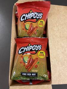 SD 3 - Chipoys Fire Red Hot Tortilla Chips - Spicy Rolled Mexican Snack (Lot of 10)