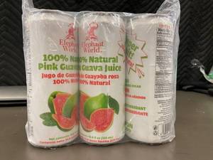 Trol - Elephant World Pink Guava Juice 6-Pack - 100% Natural 10.8 oz Cans (320 ml)