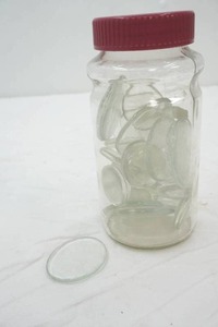 Vintage Glass Jar wflat clear glass rock enfants