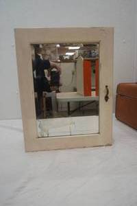 Antique Wood Medicine Cabinet 13.5Wx6.5Dx17.5H