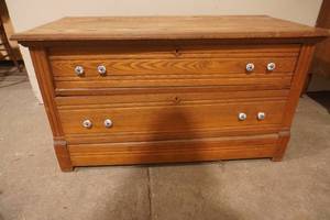 VintageAntique Wooden 2-Drawer Chest. 40Wx 19Dx 22H