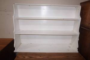 Vintage Wooden White Shelf. 43x 11x 30