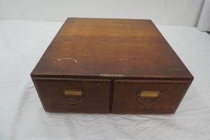 AntiqueVintage Wooden Library Catalog Drawer 15.5x17x6