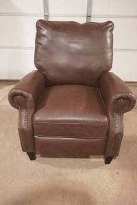 Abbyson brand brown faux leather push-back recliner
