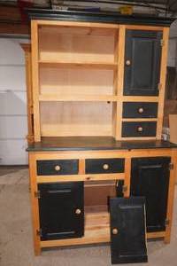 Wooden 2-Piece Hutch Cabinet 48x 22x 78