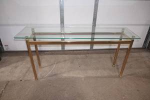 Glass Top Sofa Table 52Wx15Dx27H