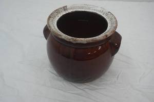 Vintage Brown Drip Glaze Pottery Pot. 5.5 tall with a 6.5 diameter