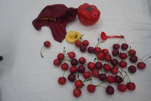 Vintage Artificial Cherries, Pepper Container with Spoon, and more