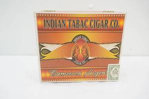 Vintage Indian Tabac Cigar Co. Wooden Box 8.25x7x3