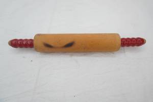 Vintage Red Handled Wooden Rolling Pin