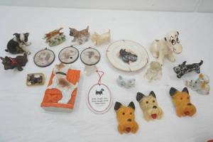 Vintage Ceramic & Glass Dog Figurines and Dishes