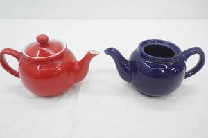Red & Blue Ceramic Teapots