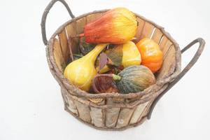 Artificial Vegetables and Hand-Crafted Wooden Basket