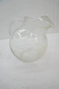 Vintage Anchor Hocking Laurel Ball Pitcher. Clear, etched glass
