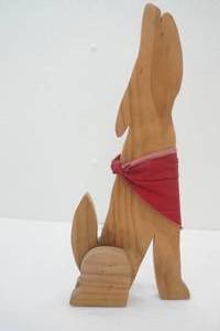 Vintage Wooden Howling Dog Figurine Cutout. 18.5 tall