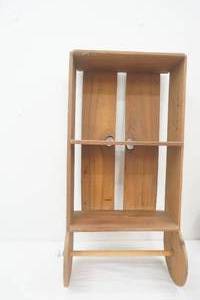 Vintage Wooden Towel Rack and Shelf 12.75Wx6.75Dx26H