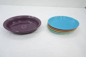 Fiesta ware small Oval Plates & Vegetable Bowl. Homer Laughlin China Co.