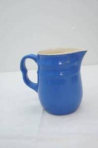 Vintage Oxford Stoneware Pitcher. Cobalt Blue exterior & ivory interior