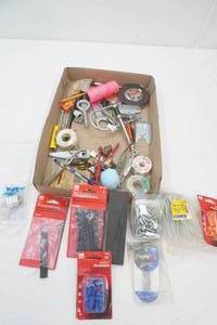Hardware Lot screws, twine, eye hooks, wire, fittings and more