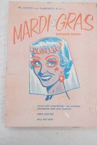 Vintage Mardi Gras Shower Hood (vinyl shower hood)