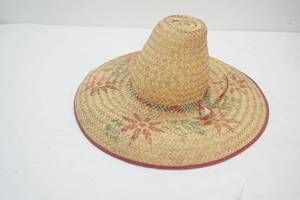 Vintage Decorative Straw Wide-Brim Hat