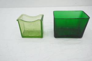 Vintage green glass SERV-ALL Dish (uranium) Vintage 1164 Emerald Green Glass Vase or Planter made by Napco