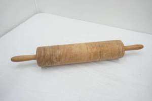Antique Ribbed Wooden Rolling Pin