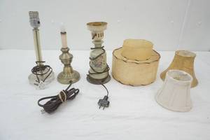 Vintage Porcelain Table Lamp, Vintage Lucite Lamp, 2-Tier Lamp Shade