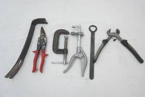 Hand Tools Pliers, Nail Puller, Snip, large C-Clamp, Nipper, pitcher frame pliers