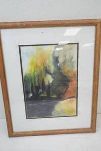 Don Stadium Framed Watercolor Print 22x 18
