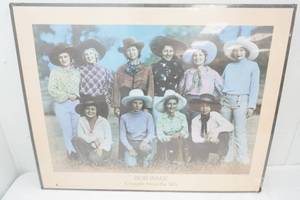 Framed Poster Print Cowgirls from the 30s by Bob Wade. 27x 34.5