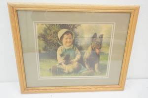 Framed Vintage Art Print 15x 12 Pals by Alfred Guillon