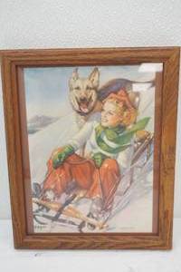 Vintage Print Sporting Pals by E.B. Segner 9x11