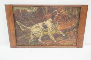 Vintage Framed Print English Setter with Grouse by Edmund Henry Osthaus 18.5x11
