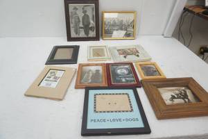 Collection of Framed Vintage Art Prints. Dogs, Vintage Photos, Frames