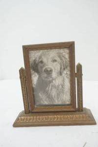 Vintage Photo Frame. Free-Standing. Dog Print