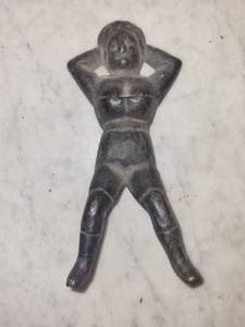 Cast Iron Abstract Human Figure Figurine - Small Metal Sculpture