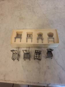 2 Sets Lenox Kirk Steff Collection Miniature Chairs (Lot of 4)