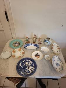 Assorted Bavarian Porcelain Figurines & Floral Plates