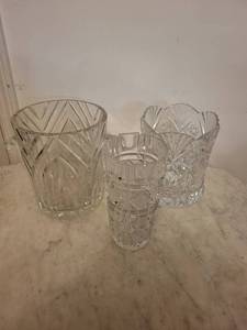 Crystal Cut Glass Vases - Diamond & Starburst Pattern
