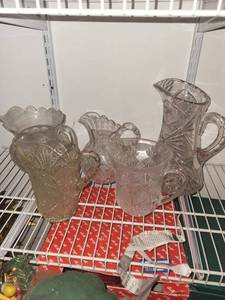 Crystal Cut-Glass Pitchers and Serving Pieces Collection