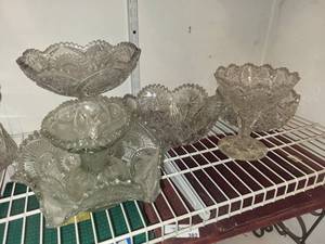 Crystal Cut Glass Compote Bowls - Assorted Sizes