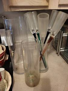 Assorted Frosted Champagne Flutes with Colored Stems