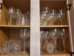 Assorted Crystal Glassware - Wine Glasses, Champagne Flutes & Goblets