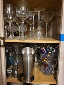 Assorted Crystal Stemware & Glassware - Wine, Flute & Martini Glasses