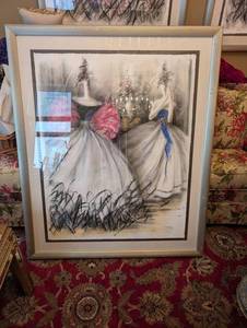 Framed Abstract Print with Deckle Edge - Modern Wall Art